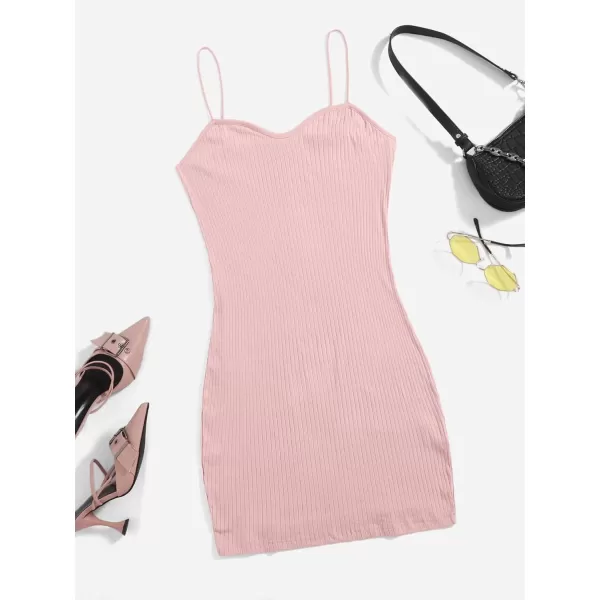 WDIRARA Women's Plus Size Split Front Sleeveless Rib Knit Bodycon Dress