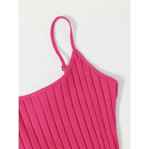WDIRARA Women's Plus Size Split Front Sleeveless Rib Knit Bodycon Dress