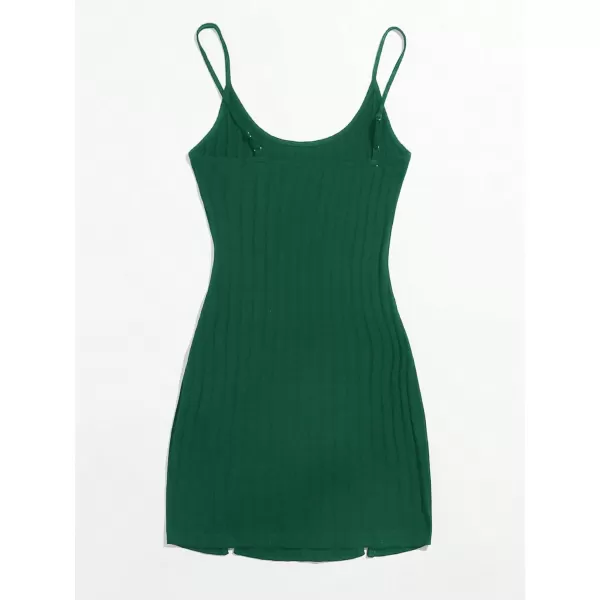 WDIRARA Women's Plus Size Split Front Sleeveless Rib Knit Bodycon Dress