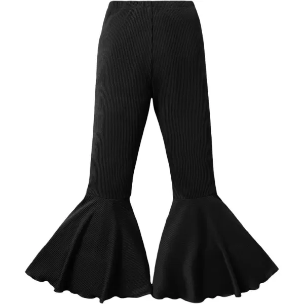 WDIRARA Girl's Elastic High Waist Flare Bell Bottom Stretchy Casual Long Pants