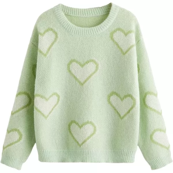 WDIRARA Girl's Star Pattern Round Neck Long Sleeve Sweater Casual Tops