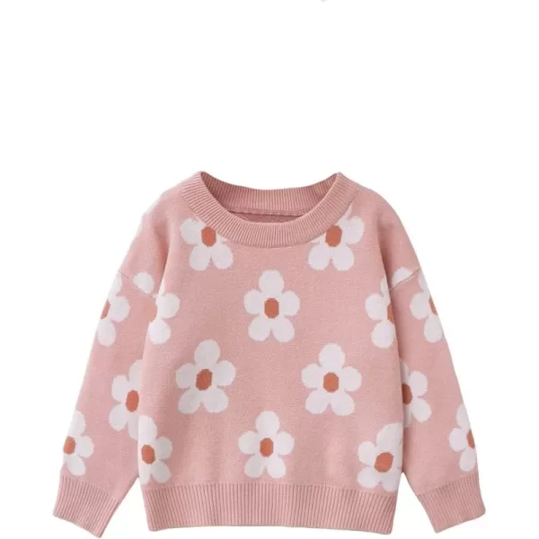 WDIRARA Girl's Star Pattern Round Neck Long Sleeve Sweater Casual Tops