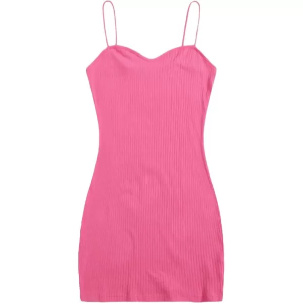 WDIRARA Women's Plus Size Split Front Sleeveless Rib Knit Bodycon Dress