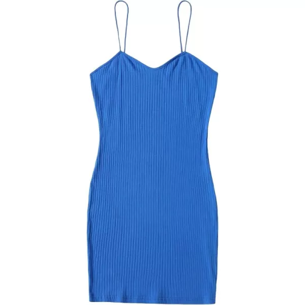 WDIRARA Women's Plus Size Split Front Sleeveless Rib Knit Bodycon Dress