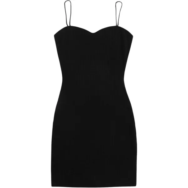 WDIRARA Women's Plus Size Split Front Sleeveless Rib Knit Bodycon Dress