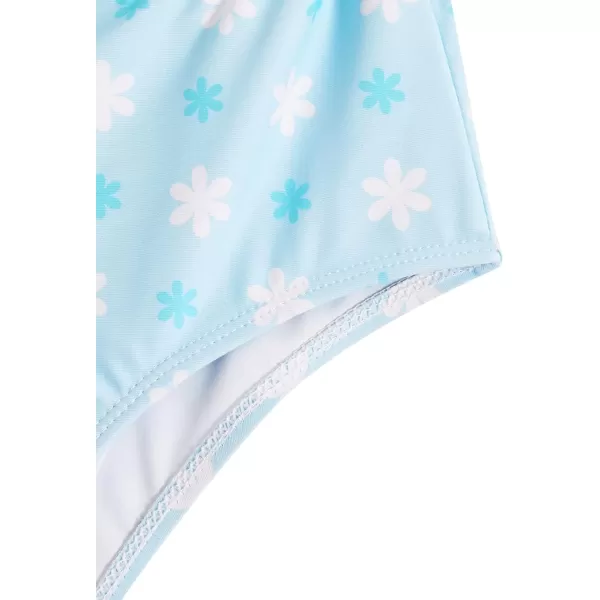 WDIRARA Girl's Cute Print Cut Out One Piece Swimsuit Tie Front Monokini