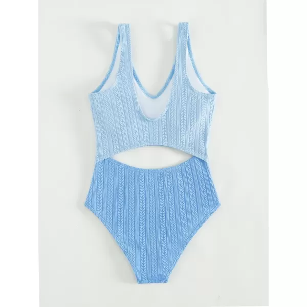 WDIRARA Girl's Cute Print Cut Out One Piece Swimsuit Tie Front Monokini