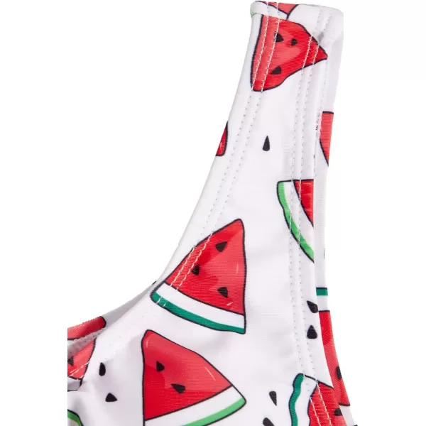 WDIRARA Girl's Cute Print Cut Out One Piece Swimsuit Tie Front Monokini