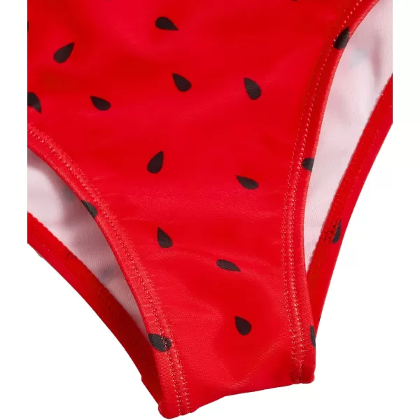 WDIRARA Girl's Cute Print Cut Out One Piece Swimsuit Tie Front Monokini