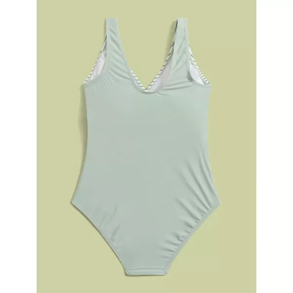 WDIRARA Girl's Swimwear Striped Knot Side Sleeveless One Piece Swimsuit Bathing Suits