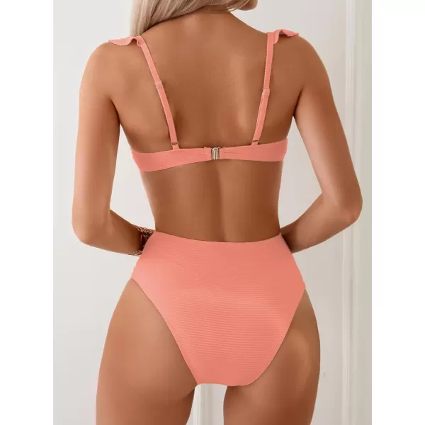 WDIRARA Women's 3D Floral Decor Cut Out Textured One-Piece Bikini Swimwear Backless Sleeveless Cheeky Swimsuit