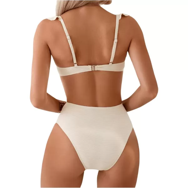 WDIRARA Women's 3D Floral Decor Cut Out Textured One-Piece Bikini Swimwear Backless Sleeveless Cheeky Swimsuit