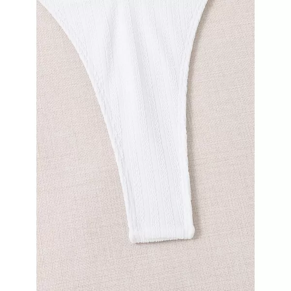 WDIRARA Women's Cut Out One Shoulder Ring High Cut Cheeky Thong One Piece Swimsuit