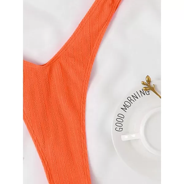 WDIRARA Women's Cut Out One Shoulder Ring High Cut Cheeky Thong One Piece Swimsuit