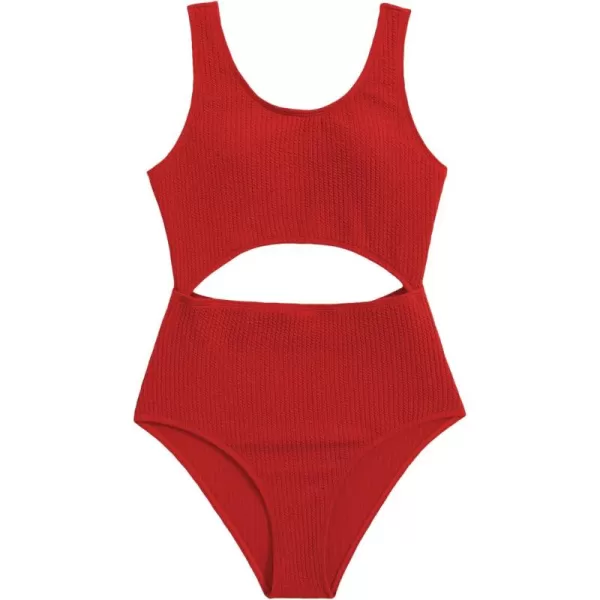 WDIRARA Girl's Cute Print Cut Out One Piece Swimsuit Tie Front Monokini