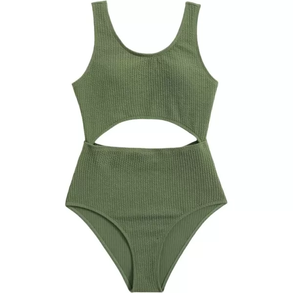 WDIRARA Girl's Cute Print Cut Out One Piece Swimsuit Tie Front Monokini
