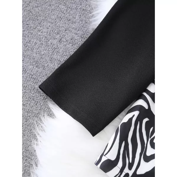 WDIRARA Women's Plus Size Colorblock Zebra Striped Print One Button Lapel Elegant Blazer