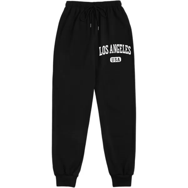WDIRARA Women's Letter Print Drawstring Elastic High Waist Active Sweatpants Joggers Pants